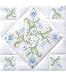 Jack Dempsey Stmpd White Quilt Blocks 18 Inch X18 Inch -Interlocking Flowers
