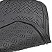MotorTrend 100% Odorless Ridged Heavy Duty Rubber Floor Mats (Black) - Semi Custom Fit