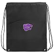 K-State Logo Backpack Bag Drawstring Cinch Black Kansas State University Draw String Back Pack - A Great Gift for Boys Girls Students or Adults!