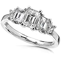 1-4/5ct TW Emerald Diamond Engagement Ring in 18kt Gold - Size 6.5