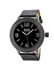 Mark Naimer Fashion Watch in Black Leather Band with Gunmetal Color Case