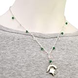 Michigan State Spartans Crystal Dangle Necklace