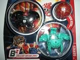 Bakugan Battle Brawlers Bakupearl B2 Series Starter Pack (Black)Ravenoid (Green)Tigrerra (Red)Mystery Marble