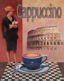 IMAGE OF Cappuccino - Roma HIGH QUALITY CANVAS Print With Light Added BRUSHSTROKES T.C. Chiu 22x28
