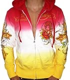ED HARDY Christian Audigier Mens Love Kills Slowly Tattoo Zip Up Hooded Sweatshirt Hoodie Shirt Top