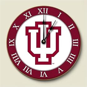 Wood clock~ Indiana Hoosiers ~Artworks Home Accents~ large kitchen wall clocks~ code 960