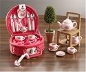 Princess 18-Piece Girls' Doll Tea Set For Four in Basket