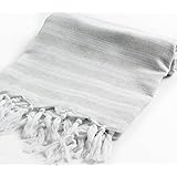 Cacala Light Pestemal Turkish Bath Towels 37x70 for Bath Hamam Unisex  SilverGrey