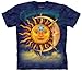 The Mountain Sun Moon-L Adult T-Shirt, Blue and Purple, Large