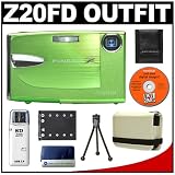 FujiFilm FinePix Z20fd (Green) Digital Camera with NP-45 Battery + Case + Cameta Bonus Accessory Kit