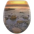 Wenko 17612100 WC-Sitz Stone Shore - rostfreie Edelstahlbefestigung, Duroplast