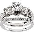 14K White Gold Diamond Wedding Set Semimount - 1.12 Ct. - CENTER STONE NOT INCLUDED