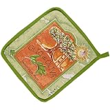 2 Colorful European designs Kitchen potholders pot holders, Olive Oil Olio di Oliva by Sisson