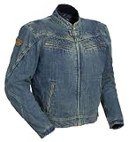 Tourmaster Cortech Mod Denim Mens Motorcycle Jacket Distressed Blue XS