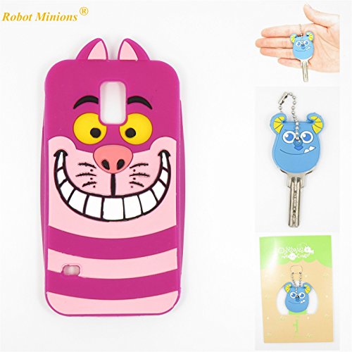 Galaxy-S5-CaseSamsung-Galaxy-S5-i9600-Flexible-Soft-Silicone-Gel-Rubber-CaseRobot-Minions-Smile-Face-Cheshire-