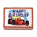 Edible Race Car Birthday Layon Cake Decoration