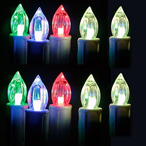WannaBi Vintage Classic Flameless LED Mini Flickering LED Candles Tree Light for Christmas Wedding Party Home Decoration, Set of 10, Remote Control Multicolor Party Lights