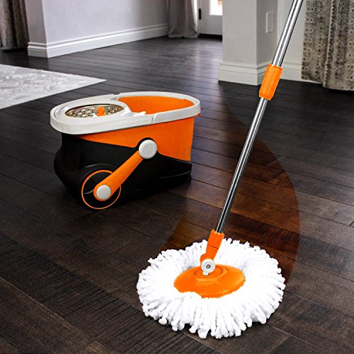 SirMopsaLot Spin Mop Revolutionary Rolling Spin Mop and Stainless