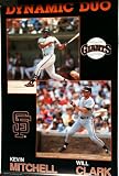 GIANTS San Francisco KEVIN MITCHELL & WILL CLARK Baseball Mint Sealed DYNAMIC DUO Poster (22" x 34" Tall) Dated 1989