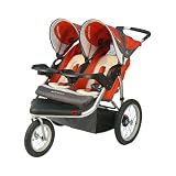 Schwinn Turismo Swivel Double Jogger, Red/Gray
