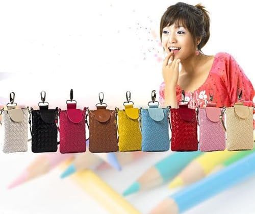 LeexGroup® Lucky Red Fashion Luxury Weave Leather Strap Shoulder Pouch Bag Case for Apple iphone 4 4s iphone 5 Samsung Galaxy i9300 S3 HTC ONE X Blackberry Nokia Sonny LG etc.