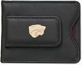 Kansas State Wildcats 5/8 Gold Plated Powercat on Brown Leather Money Clip / Credit Card Holder