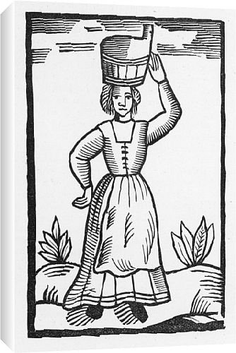 Canvas Prints of C17 Milkmaid from Mary Evans