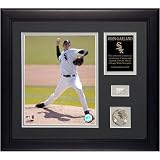 Jon Garland Chicago White Sox Framed 8x10 Photograph with Game-Used Baseball Piece & Medallion