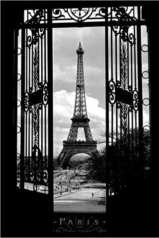 Paris - Eiffelturm - schwarz weiß - Plakat Poster Bild