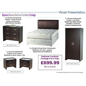 Espresso Brown Modern Complete Bedroom Package