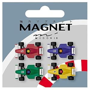 【クリックでお店のこの商品のページへ】ミドリ OJ ミニマグネット(4個入) F1カー