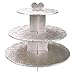 Enjay Cupcake Stand, 8.5 by 12.5 by 14.5-Inch, Silver