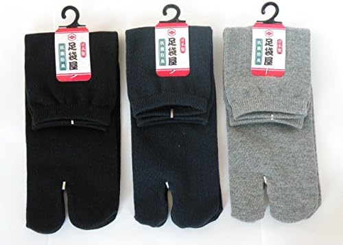 Flip Flop V-toe Tabi Socks 3-Pair (Japan Import) (gray-navy-black)