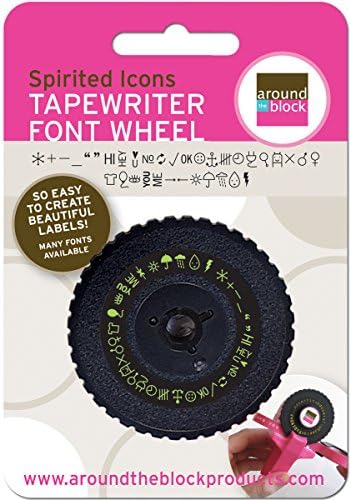 Around the Block Tape Writer Font Wheel, Spirited Icons