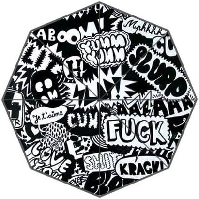 Personal Customization Design Graffiti Hip-Hop Punk Rock Colorful Cool Fashion Foldable High Quality Rain Umbrella