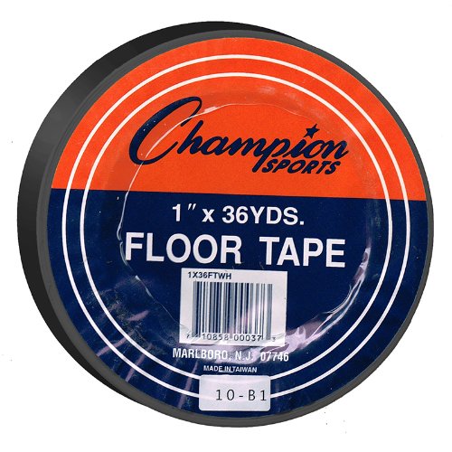 Champion Sports Floor Tape - 1in x 36 yd. Color: Black (1X36FTBK)