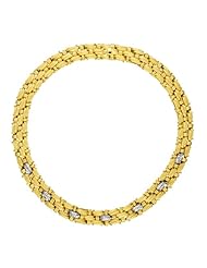 18K Gold Yellow Weave 13.5mm Necklace 16.5 Inch
