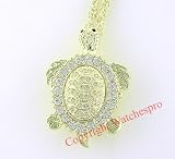 New 18K Plated Lady Swarovski Turtle Pendant MOP Watch