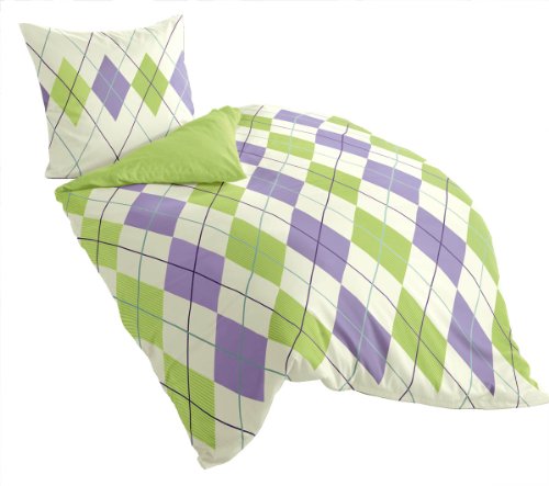 Bierbaum Wohnen 4830_02 135 x 200 cm Mako-Satin-Bettw&auml;sche 4830 apfel