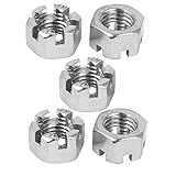 uxcell　六角スロットナット　六角溝付きナット　M14　5個入り　304ステンレス鋼　シルバートーン