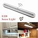 KINGSO 2 Pack 14 LED Day White Battery Operated PIR Motion Activated Under Cabinet Wardrobe Night Closet Light Lighting On Off Auto Function Adjustable Motion Sensor Bracket Super Bright Portable