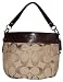 Women's Coach Purse Handbag Signature Cnv Zoe Khaki/Mahogany