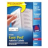 Avery Easy Peel Address Labels for Laser Printers, 1 x 2.625 Inches, White, Pack of 750