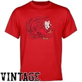 NCAA Jacksonville State Gamecocks Red Distressed Logo Vintage T-shirt