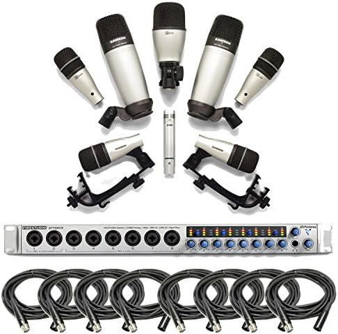 Presonus FireStudio Project With Samson 8Kit 8 Piece Drum Microphone Kit And Cables