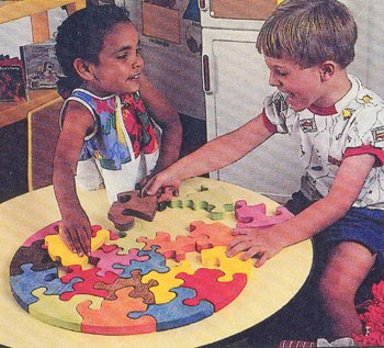 51yk5w3fbgL Wooden Educational Jig Saw Puzzle   18 Circle