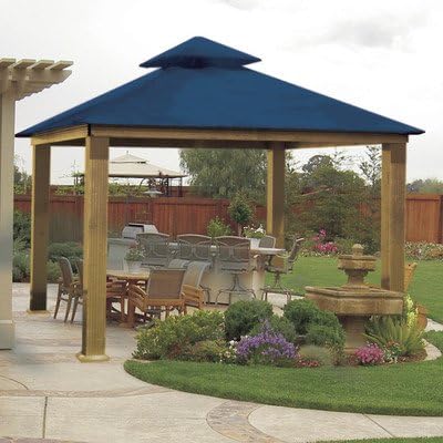 ACACIA 14 Ft. x 14 Ft. Aluminum Gazebo Color: Cobalt Blue