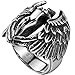 Men's 316L Stainless Steel Large Cross Angel Wing Unisex Ring Band Vintage Gothic Punk Biker Silver Black