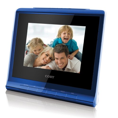 Coby 3.5-Inch Digital Photo Frame with Alarm Clock DP356BLU (Blue)