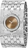 Gucci 112 Twirl Diamond Brown Steel Ladies Watch YA112416
